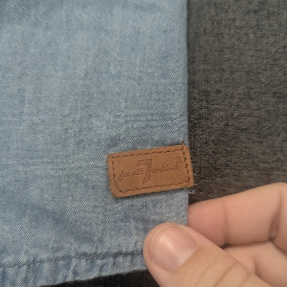 7 For All Mankind Light Blue Kids Button Snap Shirt - Picture 2 of 3